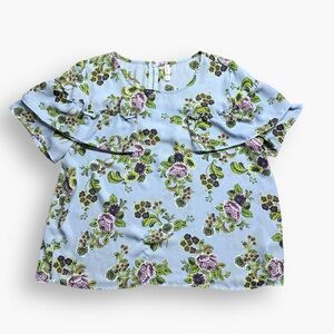 Xhilaration floral ruffle sleeve blouse
